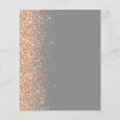 Budget Grijs Perzik Glitter Trouw Uitnodiging (Achterkant)