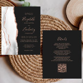 Budget Grijs Roos Gouden Agaat Dark QR Code Huweli