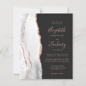 Budget Grijs Roos Gouden Agaat Dark QR Code Huweli (Voorkant)