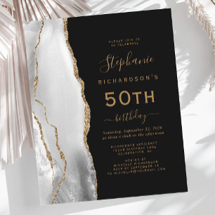 Budget Grijs Wit Goud Agaat Donker 50ste Verjaarda