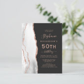 Budget Grijs Wit Rose Goud Agaat 50e Verjaardag (Staand voorkant)