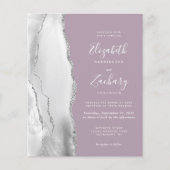 Budget Grijs Wit Zilver Agate Mauve Trouwfeest (Voorkant)