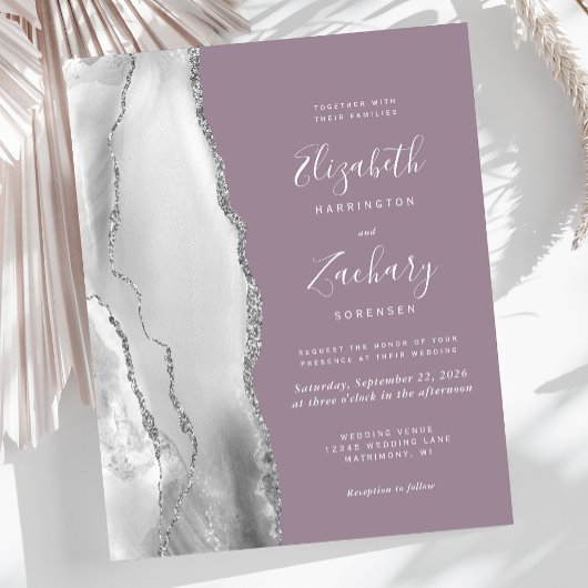 Budget Grijs Wit Zilver Agate Mauve Trouwfeest