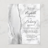 Budget Grijs Wit Zilveren Agaat Marmeren Huwelijk (Voorkant)