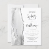 Budget Grijs Zilver Agate Calligrafie Bruiloft (Voorkant)