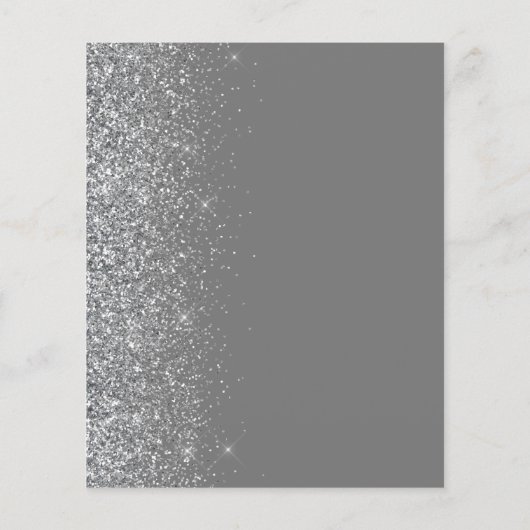 Budget grijs zilver glitter bruiloft uitnodigen (Achterkant)