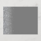 Budget Grijs Zilver Glitter Huwelijk Save the Date (Achterkant)