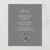 Budget Grijs Zilver Glitter QR Code Trouw Uitnodig (Achterkant)