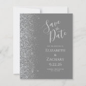 Budget Grijs Zilver Save the Date Kaart (Voorkant)
