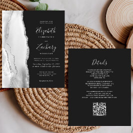 Budget Grijs Zilveren Agaat Donkere QR Code Trouwe