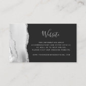 Budget Grijs Zilveren Agaat Donkere Trouwen QR Cod Informatiekaartje (Voorkant)