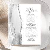 Budget Grijs Zilveren Agaat Script Wedding Menu
