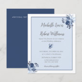 BUDGET  grijze marine Blue Floral bruiloft (Voorkant / Achterkant)