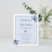 BUDGET  grijze marine Blue Floral bruiloft (Staand voorkant)