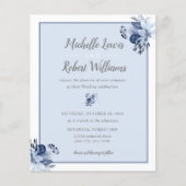 BUDGET  grijze marine Blue Floral bruiloft (Voorkant)