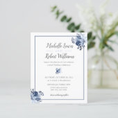 BUDGET grijze marine Blue Floral bruiloft (Staand voorkant)