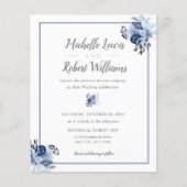 BUDGET grijze marine Blue Floral bruiloft (Voorkant)