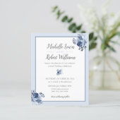 BUDGET  grijze marine Blue Floral bruiloft (Staand voorkant)