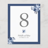 BUDGET  grijze marine Blue Floral bruiloft (Voorkant)