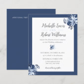BUDGET  grijze marine Blue Floral bruiloft (Voorkant / Achterkant)