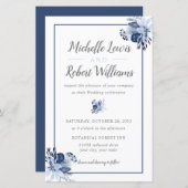 BUDGET  grijze marine Floral 5,5x8,5 bruiloft (Voorkant / Achterkant)