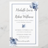 BUDGET  grijze marine Floral 5,5x8,5 bruiloft (Voorkant)