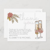 Budget grillige champagne dank u bruiloft briefkaart (Voorkant / Achterkant)