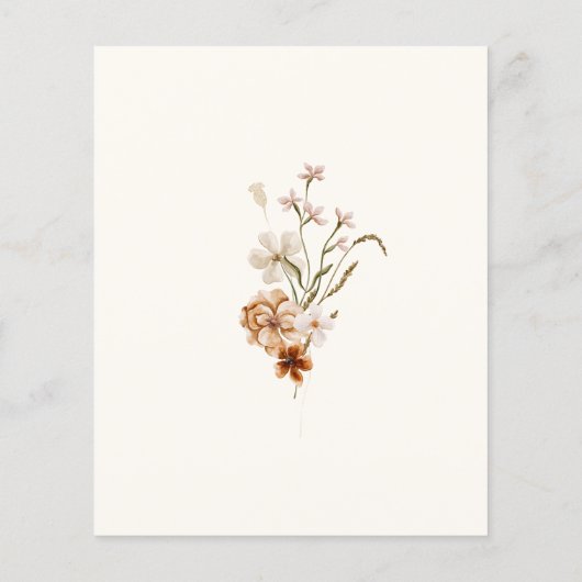 Budget grillige gedroogde wilde bloem bruiloft uit (Achterkant)