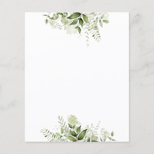 Budget groen blad Bruiloft Uitnodiging (Achterkant)