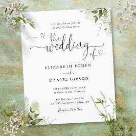 Budget groen blad Bruiloft Uitnodiging