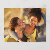 Budget groen blad foto's trouwkaart (Achterkant)