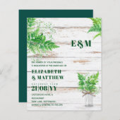 BUDGET Groen blijvende varens monochroom huwelijks (Voorkant / Achterkant)