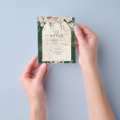 BUDGET Groen BOHO Terracotta Bloemige Bruiloft Flyer (Hand)