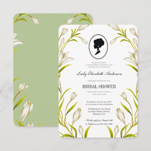 Budget groen botanische Bridgerton Vrijgezellenfee Kaart (Voorkant / Achterkant)