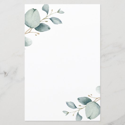 Budget groen eucalyptus bruiloft uitnodiging (Achterkant)