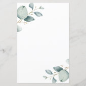 Budget groen eucalyptus trouwkaart (Achterkant)