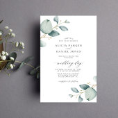 Budget groen eucalyptus trouwkaart