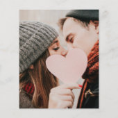 Budget groen foto Winter bruiloft uitnodiging (Achterkant)