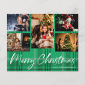 Budget Groen Geruit 5 Foto Prettig Kerstfeest (Voorkant)