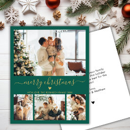 Budget Groen Goud 4 Foto Collage Kerst Kaart
