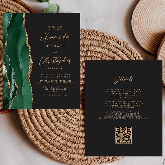 Budget Groen Goud Agaat Donkere QR Code Trouwdag