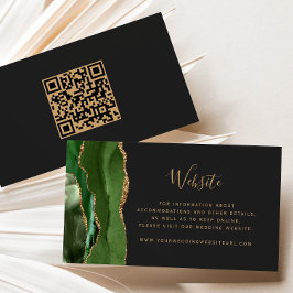 Budget Groen Goud Agate Donkere Trouw QR Code Informatiekaartje