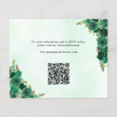 Budget Groen Goud Bloemen Prinses QR Code RSVP (Achterkant)