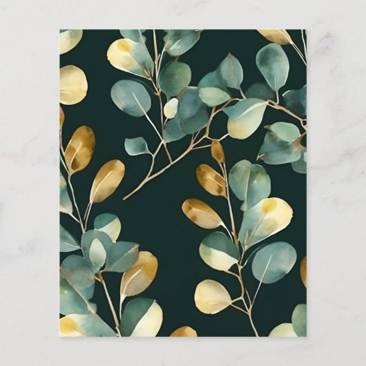 Budget Groen Goud Glitter Eucalyptus Bruiloft (Achterkant)