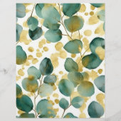 Budget Groen Goud Glitter Eucalyptus Bruiloft Flyer (Achterkant)