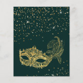 BUDGET Groen Goud Glitter Masquerade Sweet 16 (Achterkant)