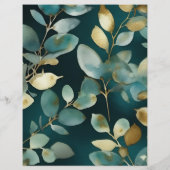 Budget Groen Goud Groen Eucalyptus Bruiloft Flyer (Achterkant)
