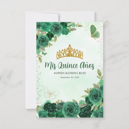 Budget Groen Goud Prinses Mis Quince Dank u Notitiekaartje (Achterkant)