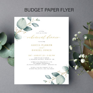 Budget groen goud repetitiediner uitnodiging flyer