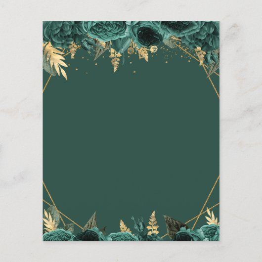 Budget Groen Gouden Vlinder Sweet 16 Uitnodiging (Achterkant)